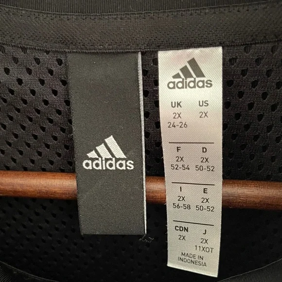 Adidas Black Bomber Jacket with White Trim - Picture 2 of 7